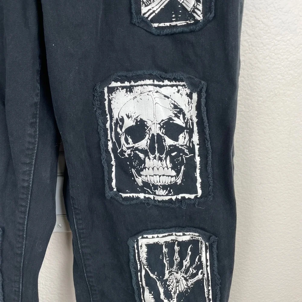Hot Topic Social Collision Mens Pants Sz 30x32 Black Denim Emo Alt Punk Goth